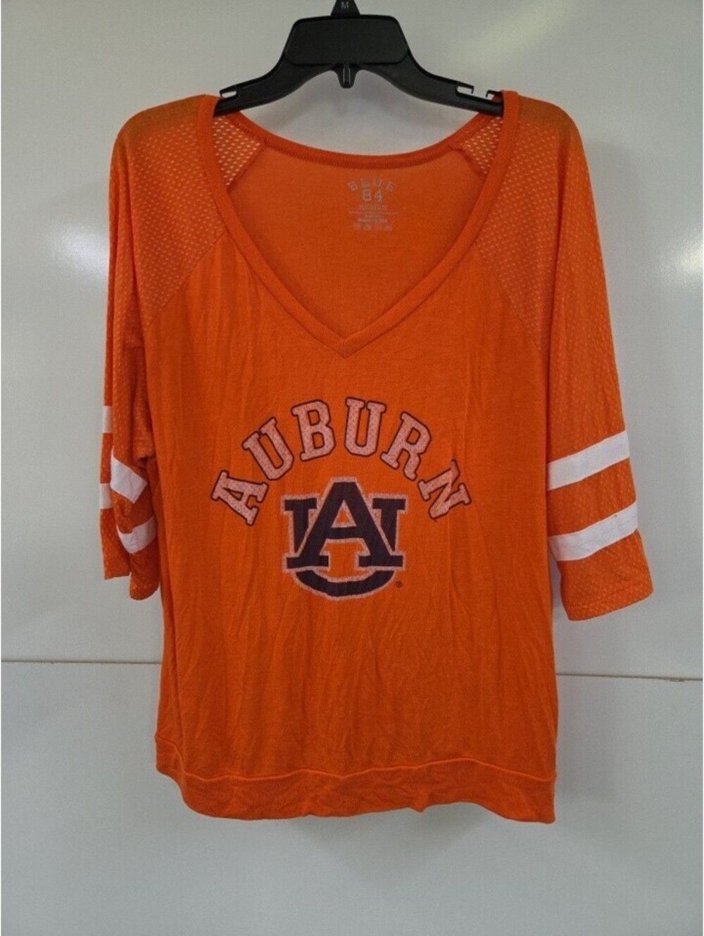 Blue 84 Auburn Tigers Womens Medium V-Neck Jersey Shirt Orange Size Medium M